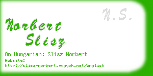 norbert slisz business card